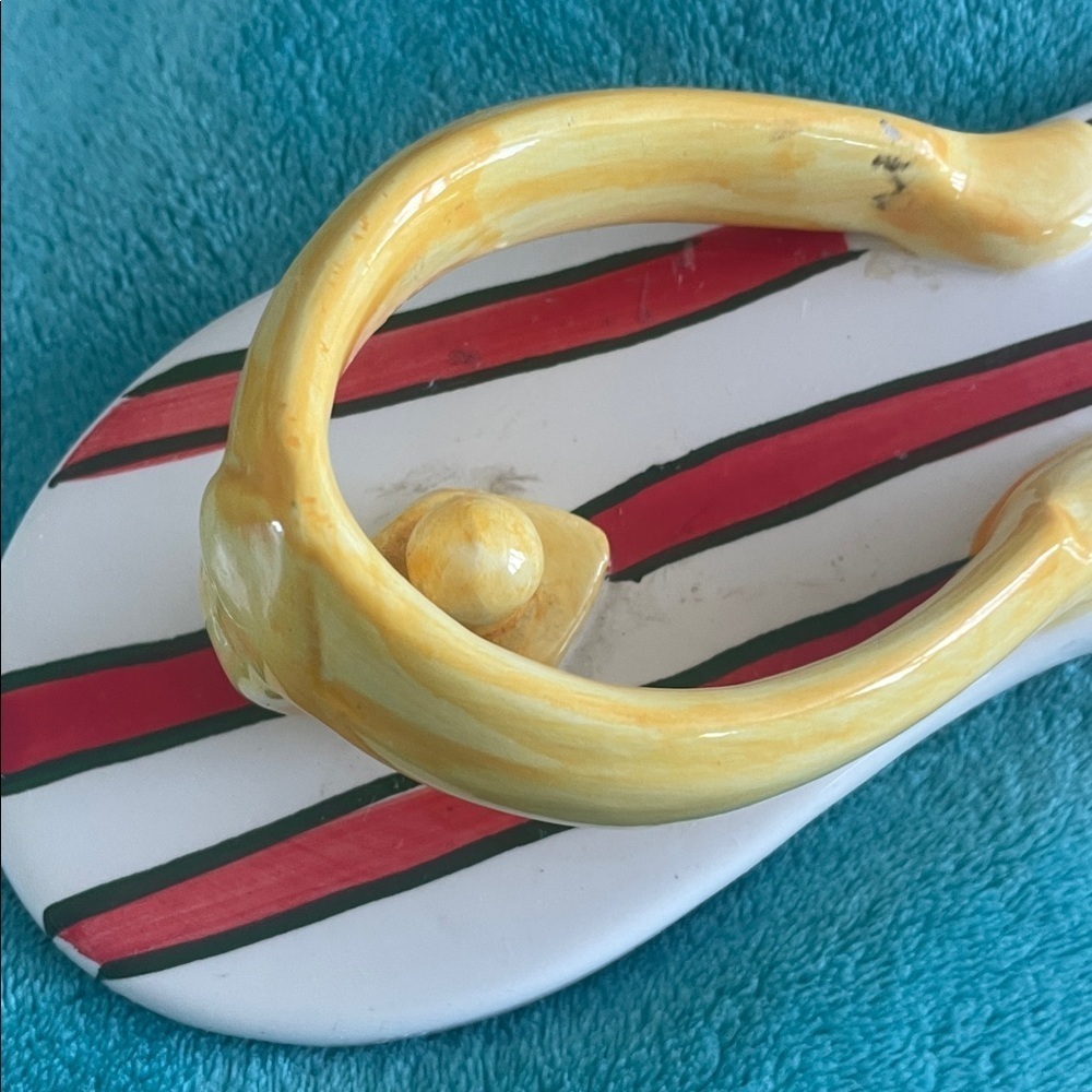Striped Flip Flops with Yellow Straps picture frames - Picture 3 of 10